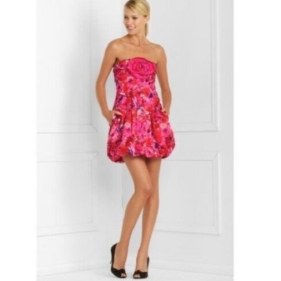 BCBGMAXAZRIA Begonia Strapless Dress Bubble Hem NWT Size 0 Prom Mini - Picture 1 of 6